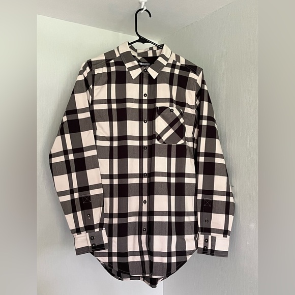 Outdoor Research Black and White Plaid Kushan Flannel tunic - Picture 1 of 5